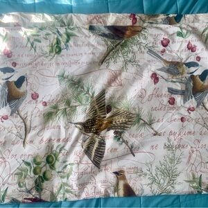 Pottery Barn Full/Queen Duvet Cover Winter Scene Berries Birds 100% Cotton‎